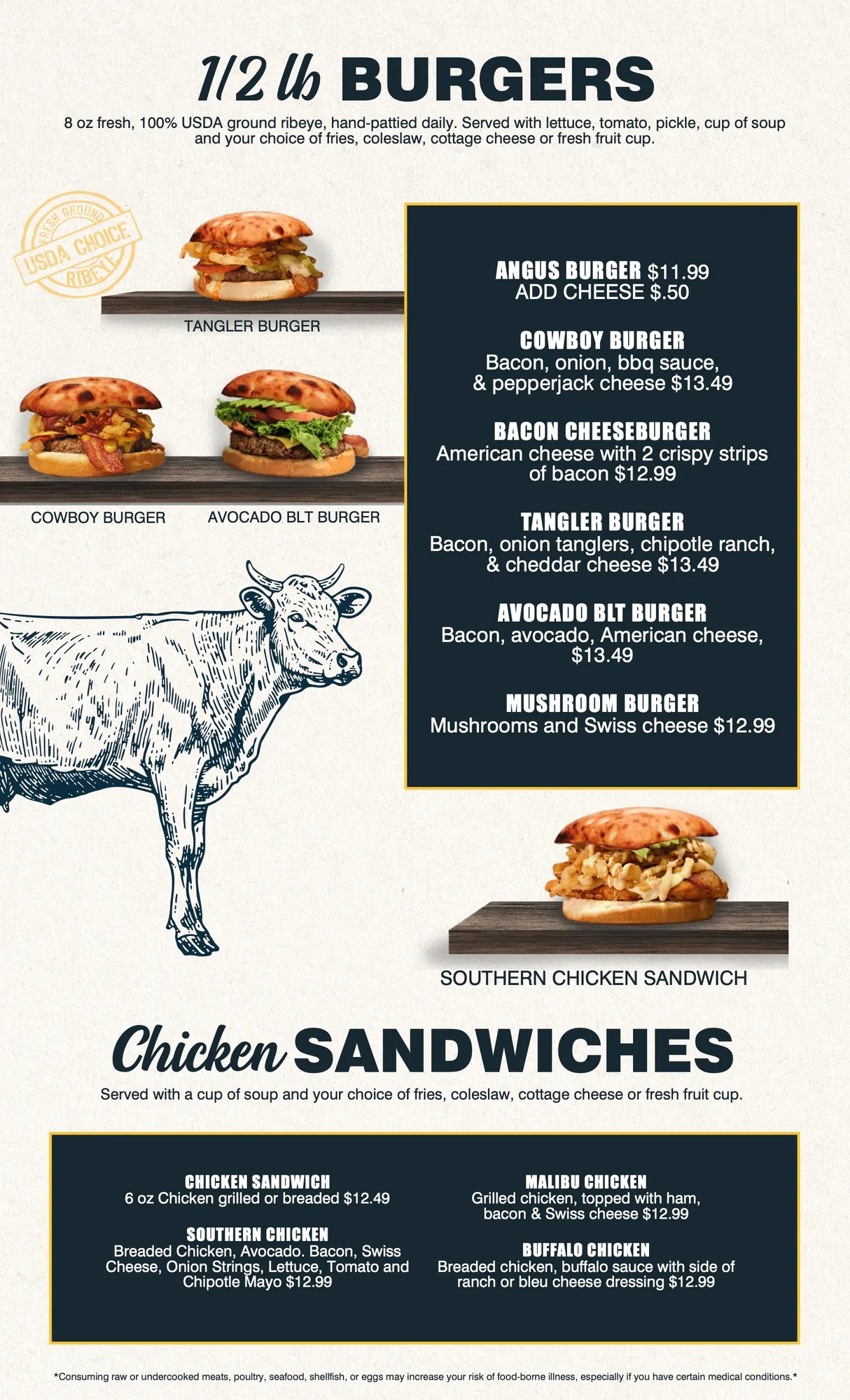 Check out our options on our menu - Page 6